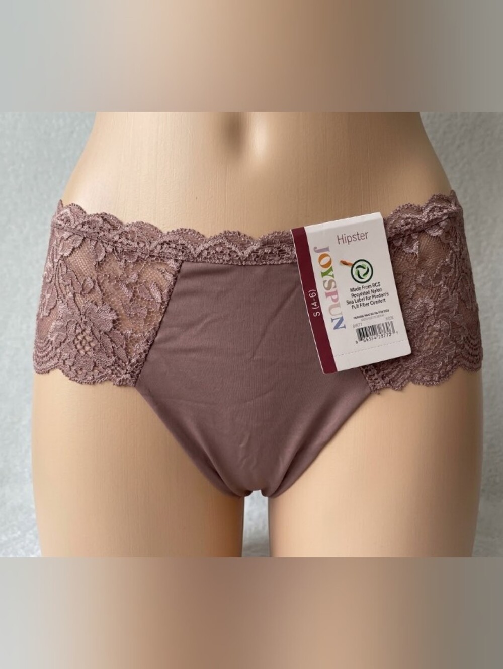 Lace-Trim Nylon Hipster Panty, Size S